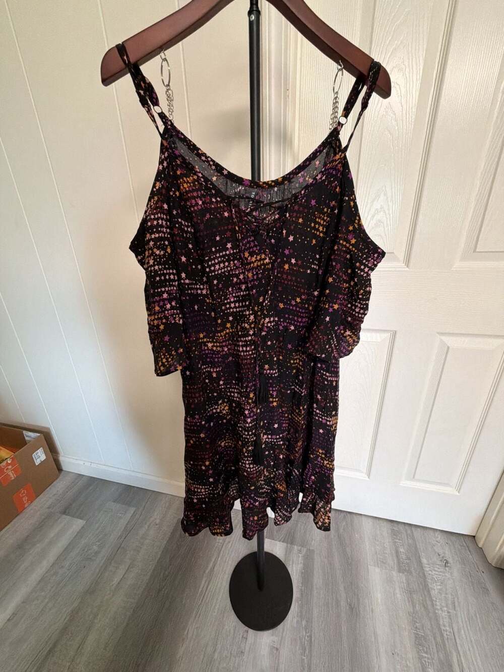 Torrid Star Print Cold Shoulder Lace Up Dress Size 2 (2X) - Picture 4 of 8